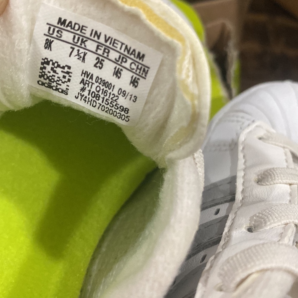 Adidas Neo Toddler White Shoes size 8 - Picture 8 of 10